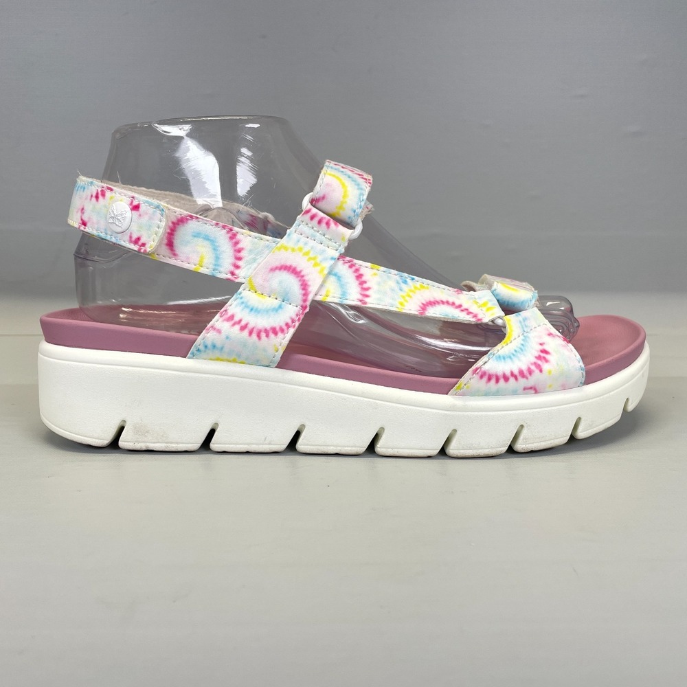 Alegria Henna Sandals Womens Size 39 White Tie Dye Platform Strappy Wedge Shoes